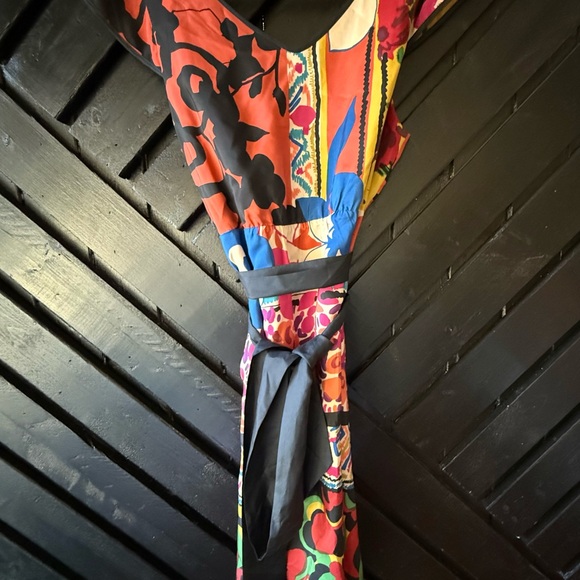 Anthropologie Silk, Cap-Sleeve Floral Dress - Picture 3 of 4